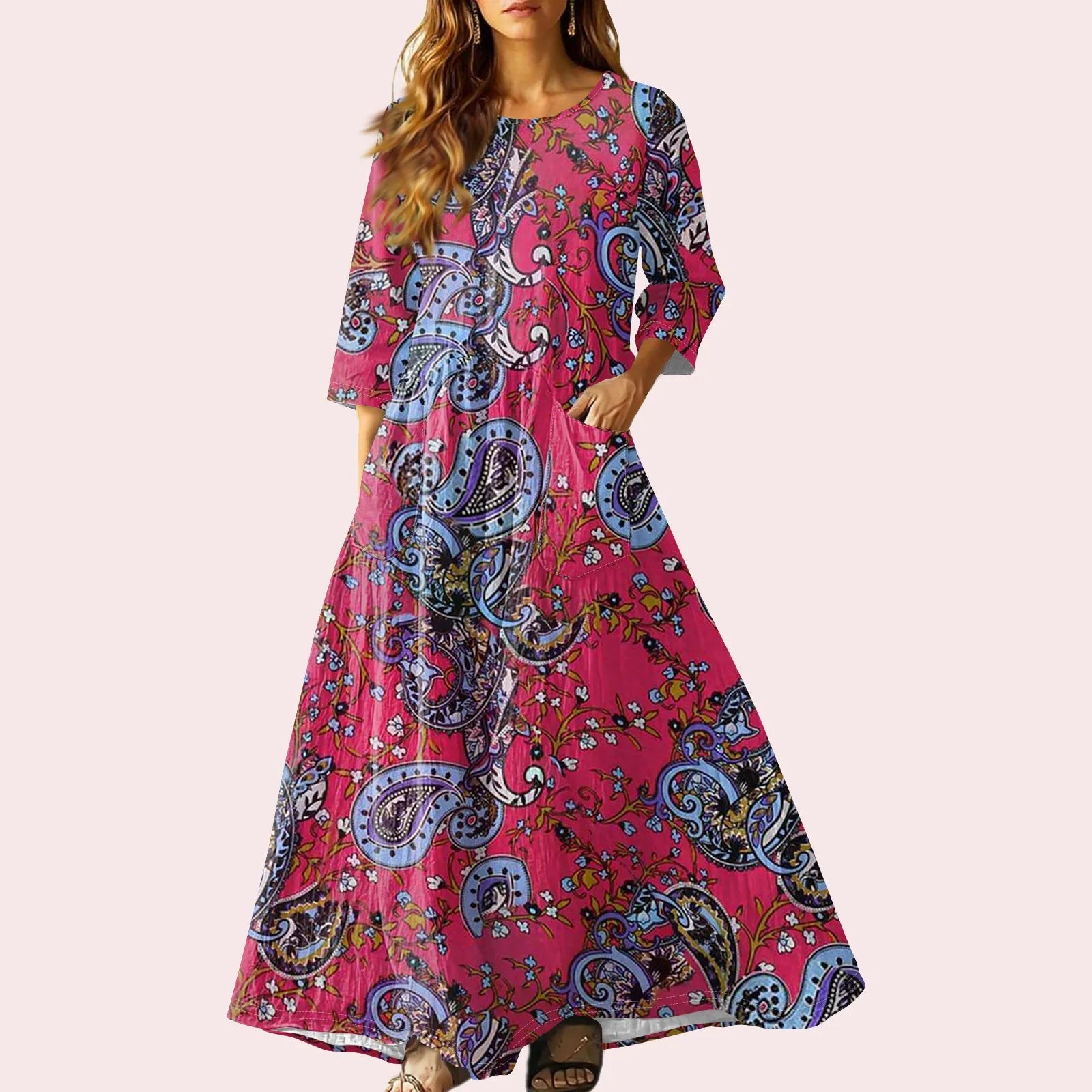 Women'S Retro Ethnic Style Ribbon Embroidered Sleeveless Linen V-Neck Maxi Dress Vestidos De Verano Para Mujer Summer Dress
