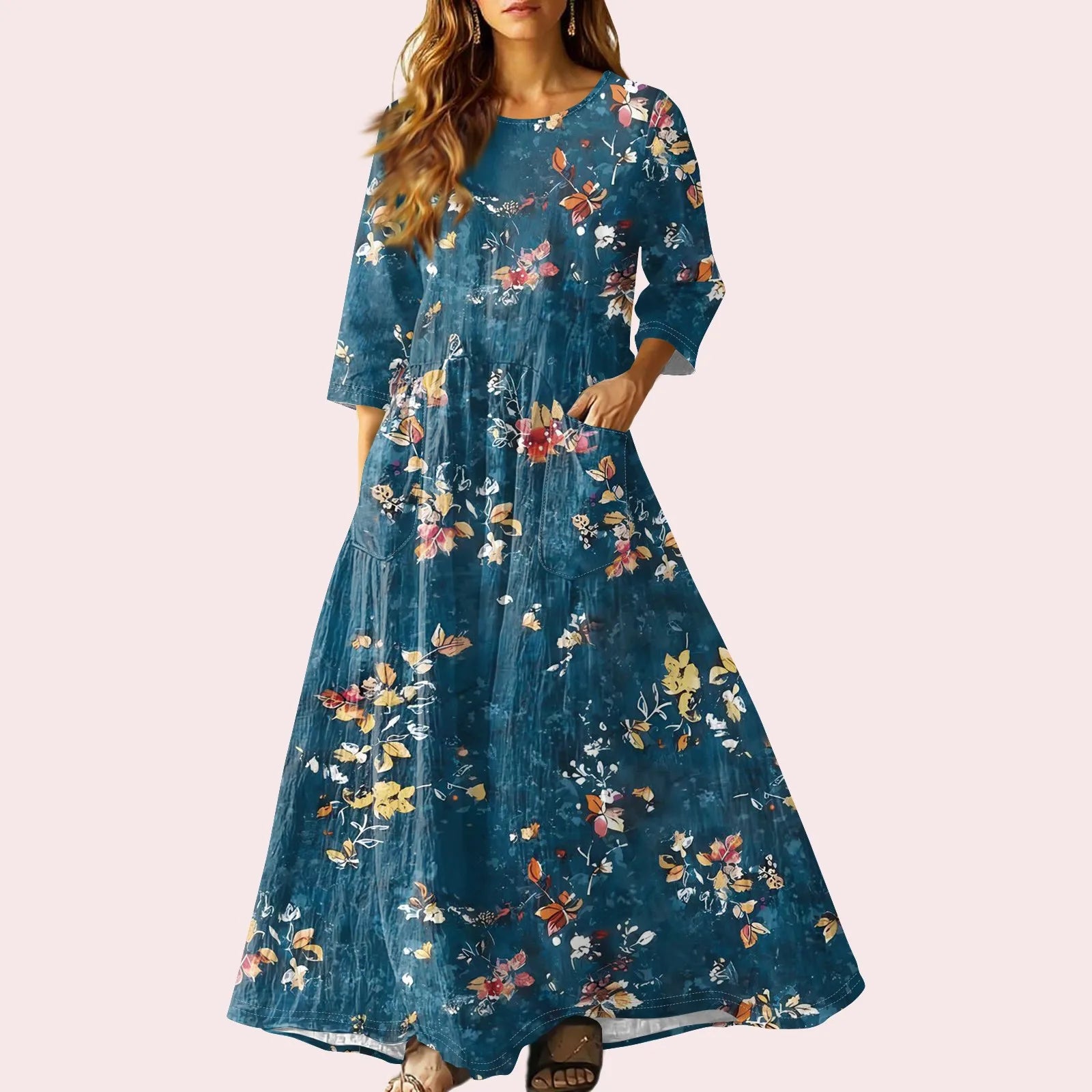 Women'S Retro Ethnic Style Ribbon Embroidered Sleeveless Linen V-Neck Maxi Dress Vestidos De Verano Para Mujer Summer Dress
